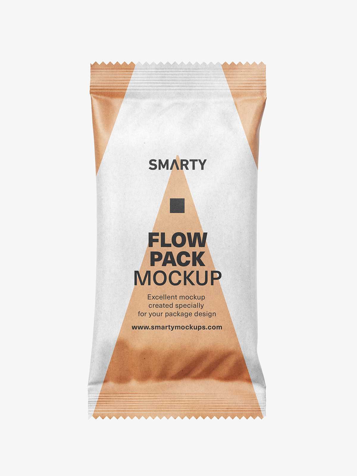 Kraft paper flow pack mockup