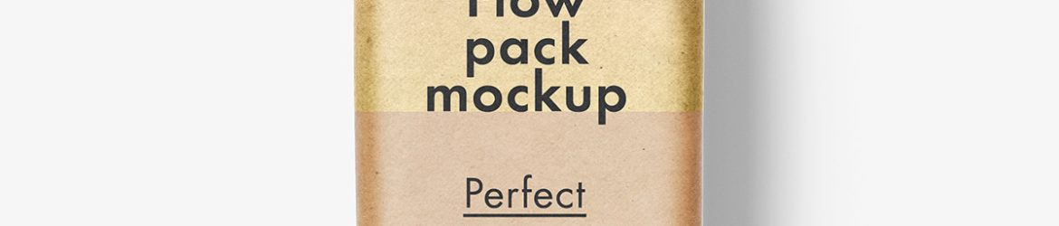 Kraft paper flowpack mockup Kraft paper flowpack mockup