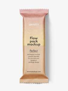 Kraft paper flowpack mockup