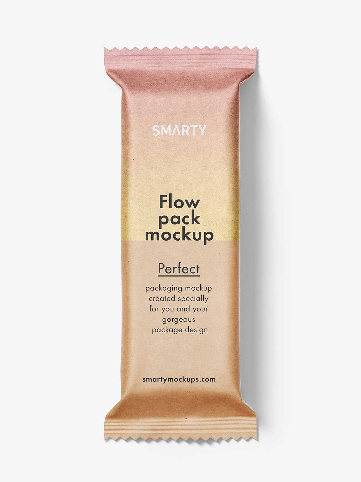 Kraft paper flowpack mockup