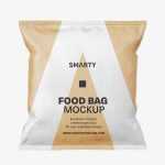 Kraft paper food bag mockup