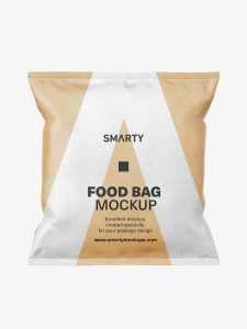 Kraft paper food bag mockup