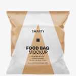 Kraft paper food bag mockup