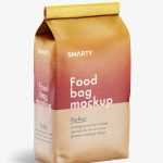 Kraft paper food bag mockup