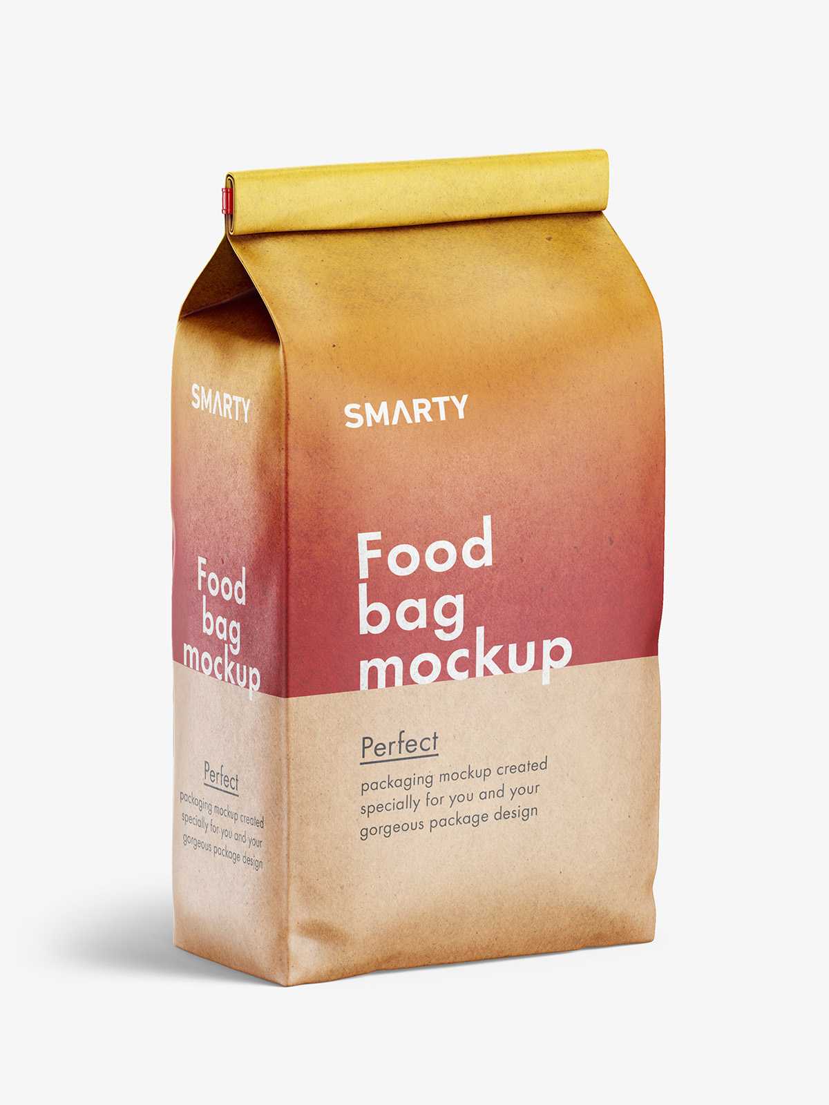 Kraft paper food bag mockup