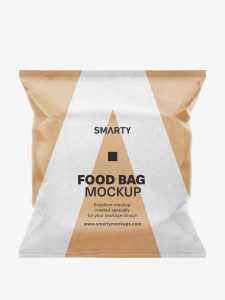 Kraft paper food bag mockup