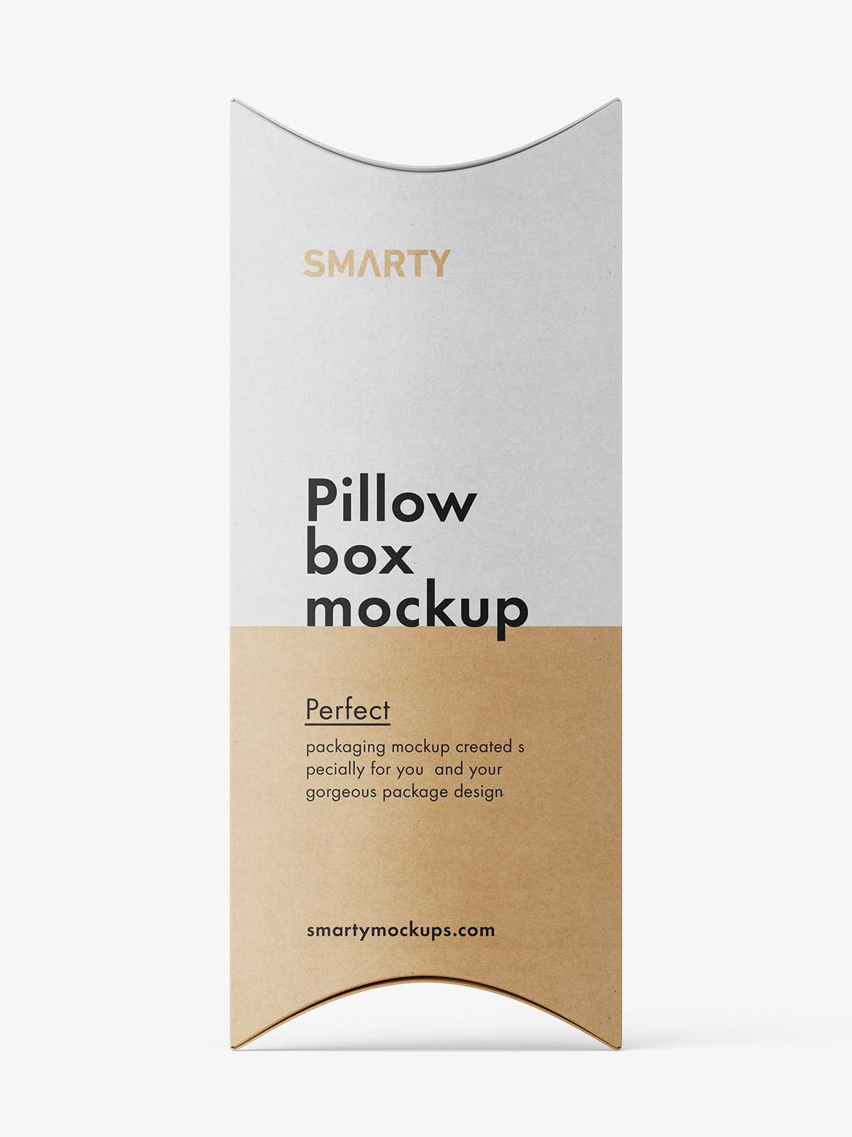 Kraft paper pillow box mockup