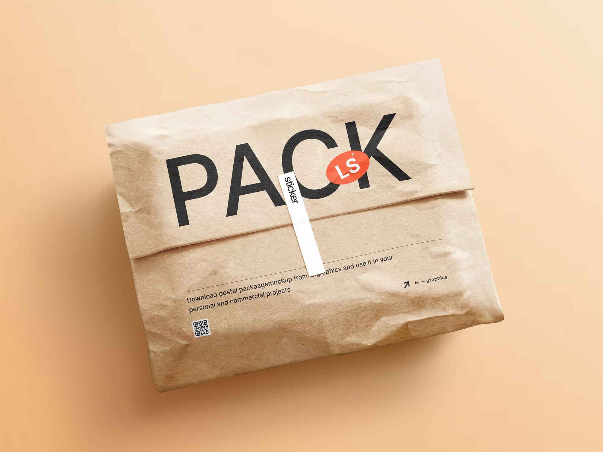 Kraft Paper Postal Package Mockup (PSD)