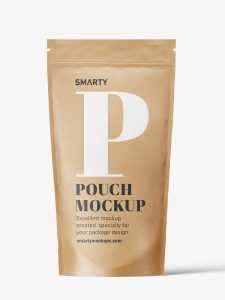 Kraft paper pouch mockup