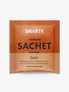 Kraft paper sachet mockup
