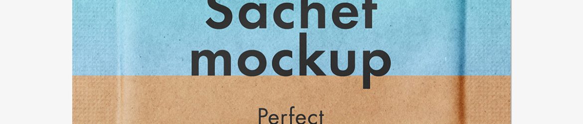 Kraft paper square sachet mockup