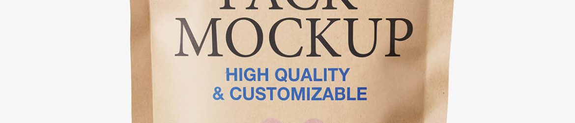 Kraft paper stand-up pouch mockup