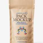 Kraft paper stand-up pouch mockup