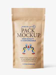 Kraft paper stand-up pouch mockup