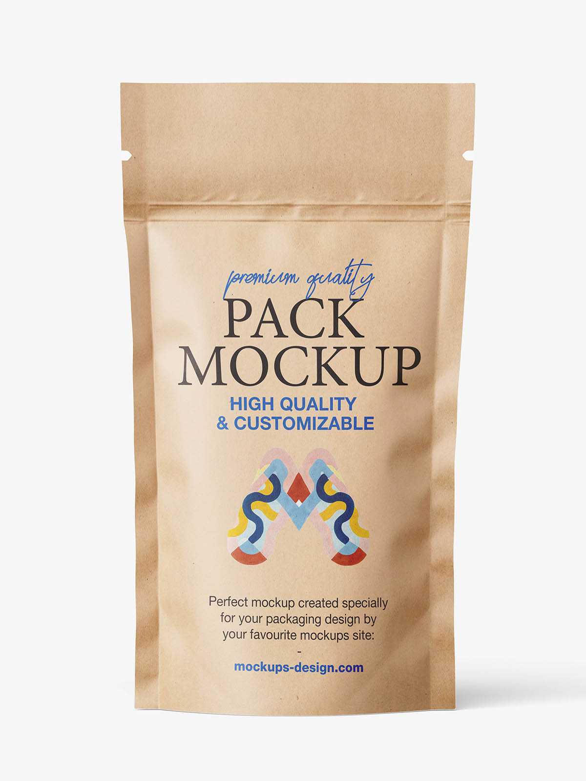 Kraft paper stand-up pouch mockup