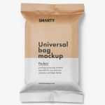 Kraft paper wipes pack mockup