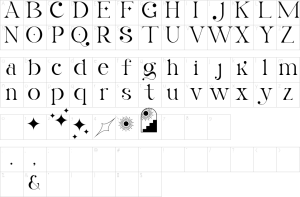 Mapa de caracteres da fonte La Obrige Font | 1001 Free Fonts