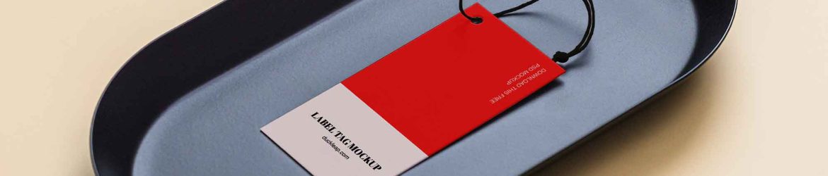 Label Tag on a Tray Mockup (PSD)
