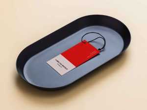 Label Tag on a Tray Mockup (PSD)