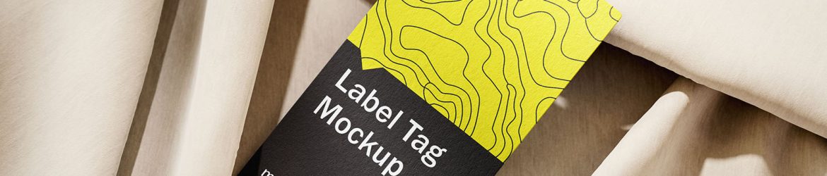 Label tag on fabric mockup