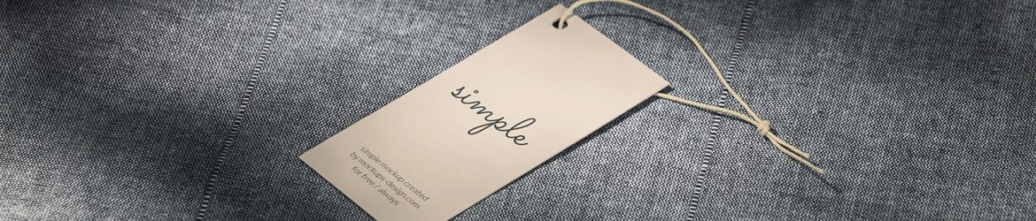 Label tag on grey material mockup