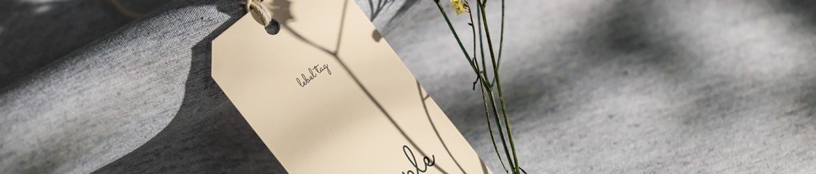 Label tag with dried flower mockup