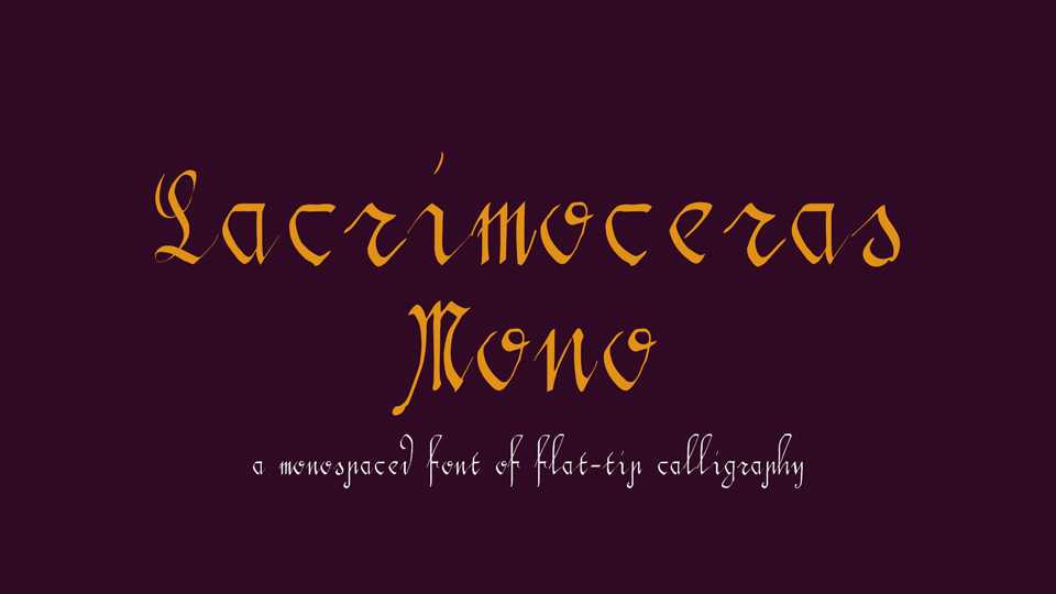 Lacrimoceras Mono Font › Fontesk