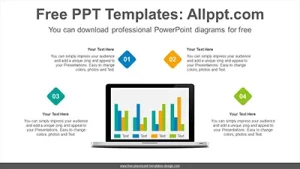 Laptop clustered bar chart PowerPoint Diagram Template