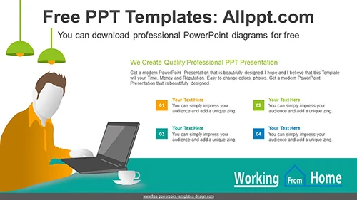 Laptop Working Man PowerPoint Diagram