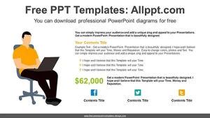 Laptop Working Man PPT Diagram