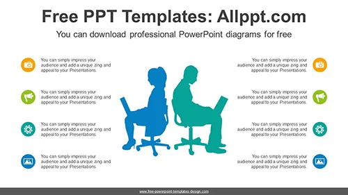 Laptop Working Silhouette PowerPoint Diagram