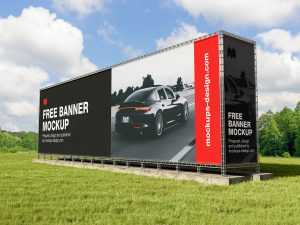Large banner construction mockup - Instant Download