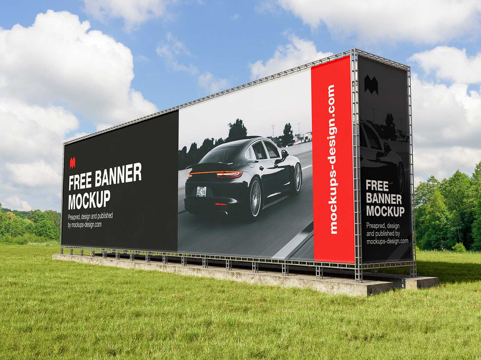 Large banner construction mockup - Instant Download