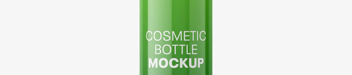 Large glossy spray bottle mockup
