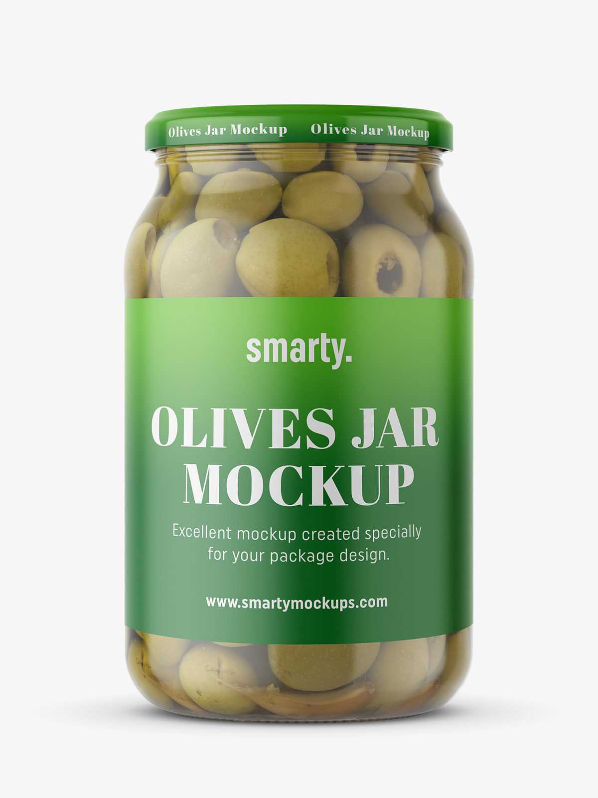 Large jar of olives mockup