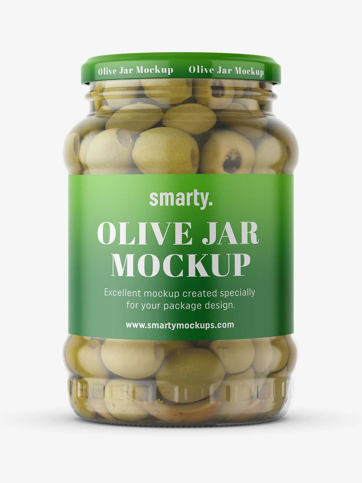 Large jar of olives mockup