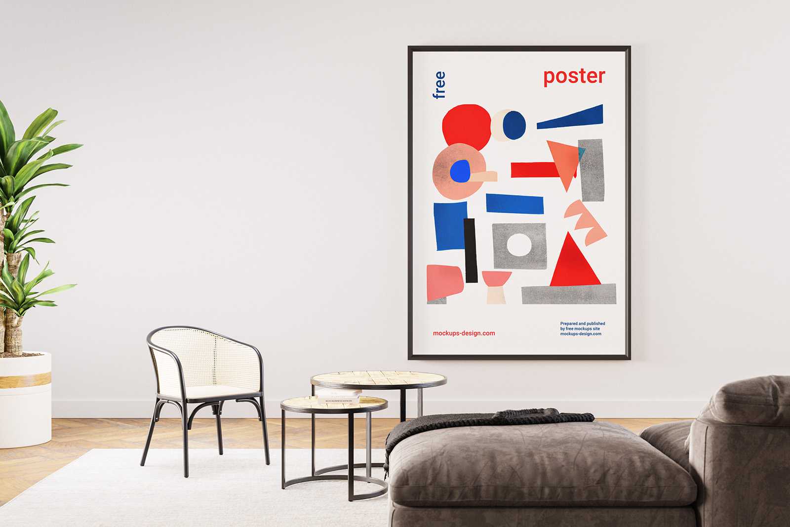 Large poster in a room mockup - Instant Download