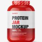 Large protein jar mockup / glossy
