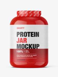Large protein jar mockup / glossy
