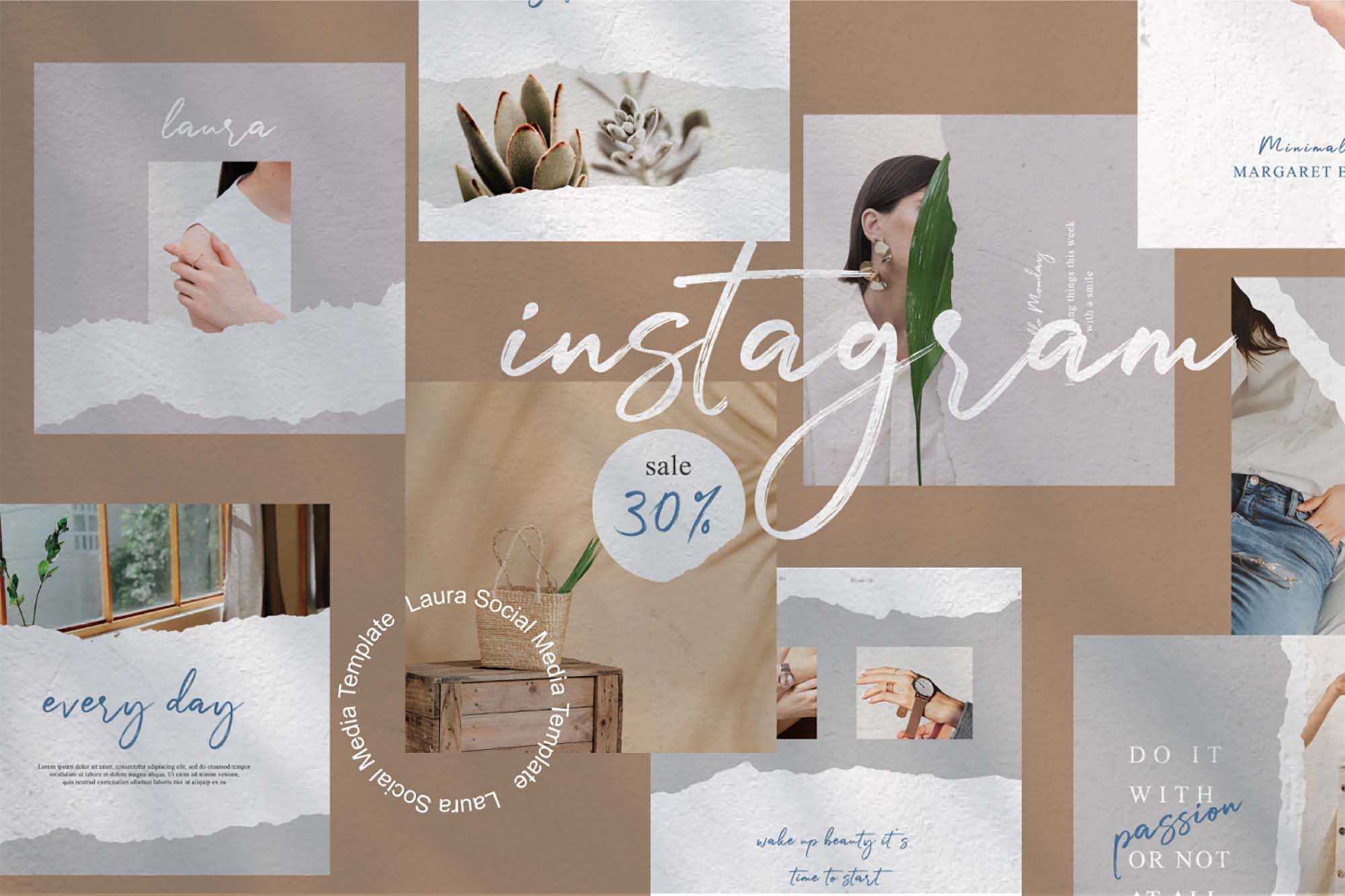 Laura Free Instagram Post Templates (PSD)