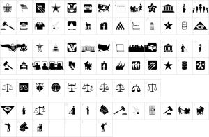 Mapa de caracteres da fonte Law And Order Font