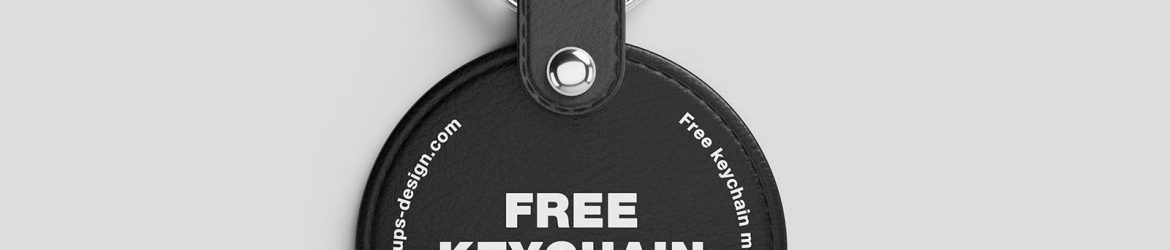 Leather keychain mockup