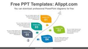 Leaves growing PowerPoint Diagram Template