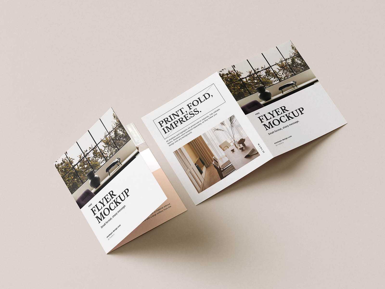 Legal-size half-fold flyer mockup - Instant Download