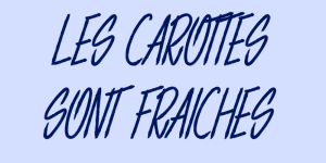 Les carottes sont fraiches