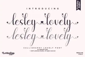 Lesley Lovely Calligraphy Font