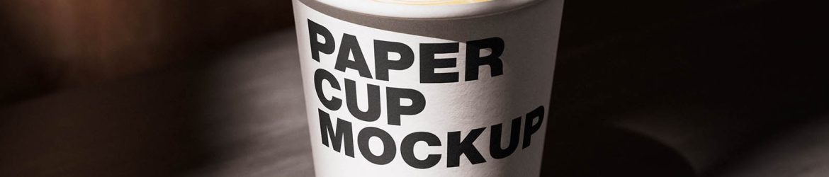 Lidless paper coffee cup mockup