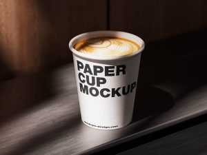 Lidless paper coffee cup mockup