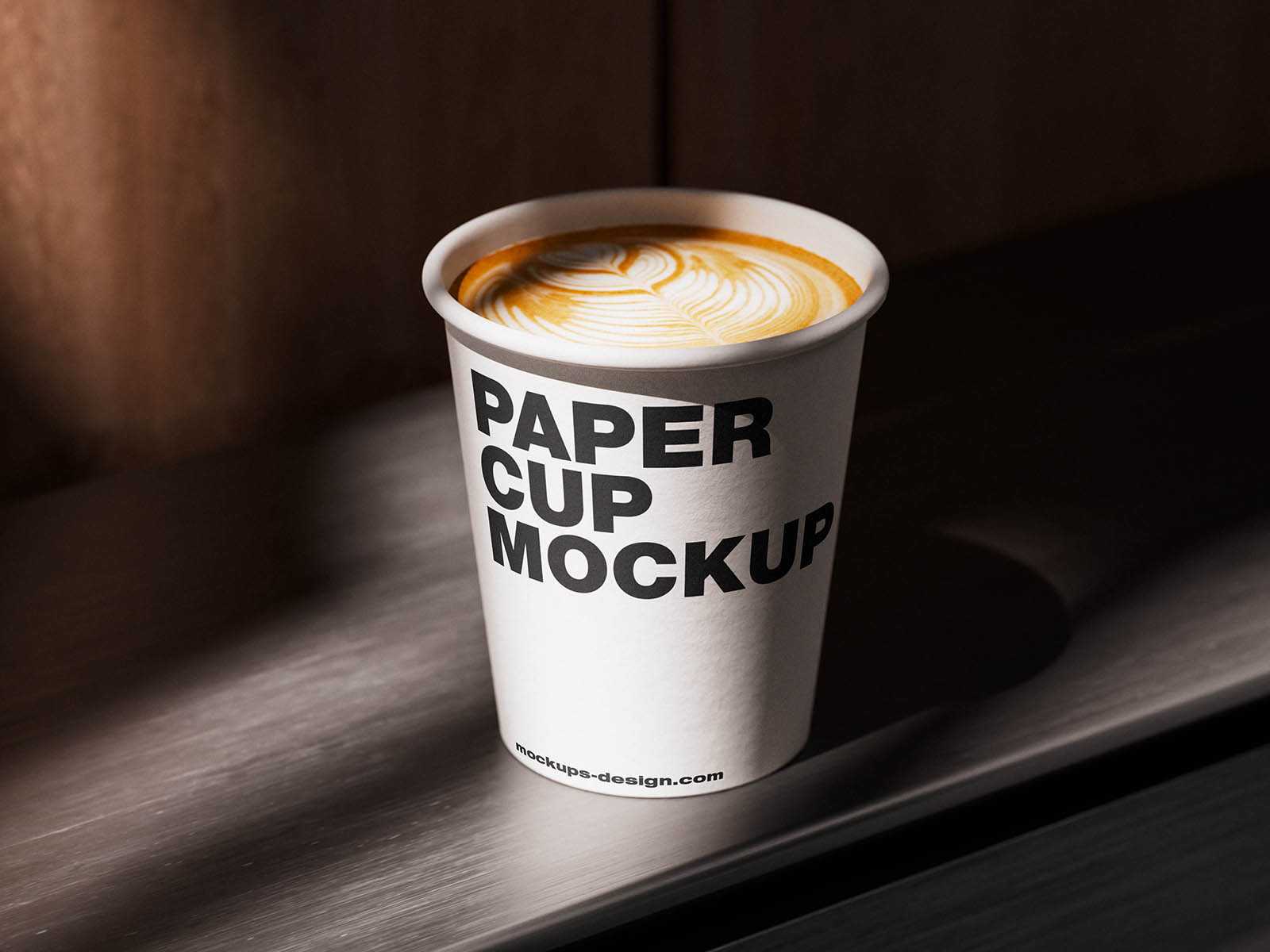 Lidless paper coffee cup mockup