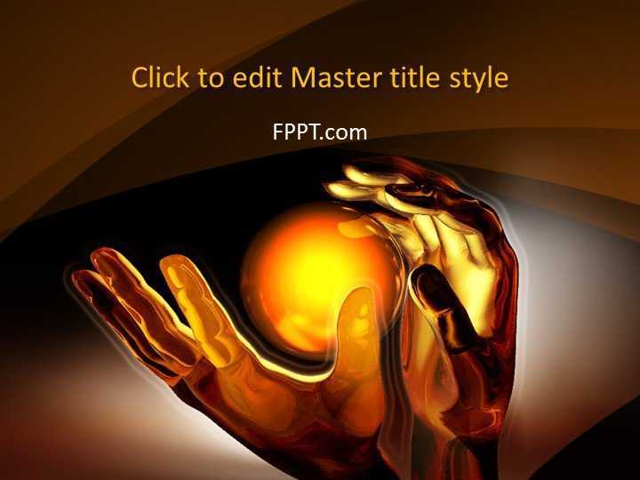 Light Ball In Hand PowerPoint Template